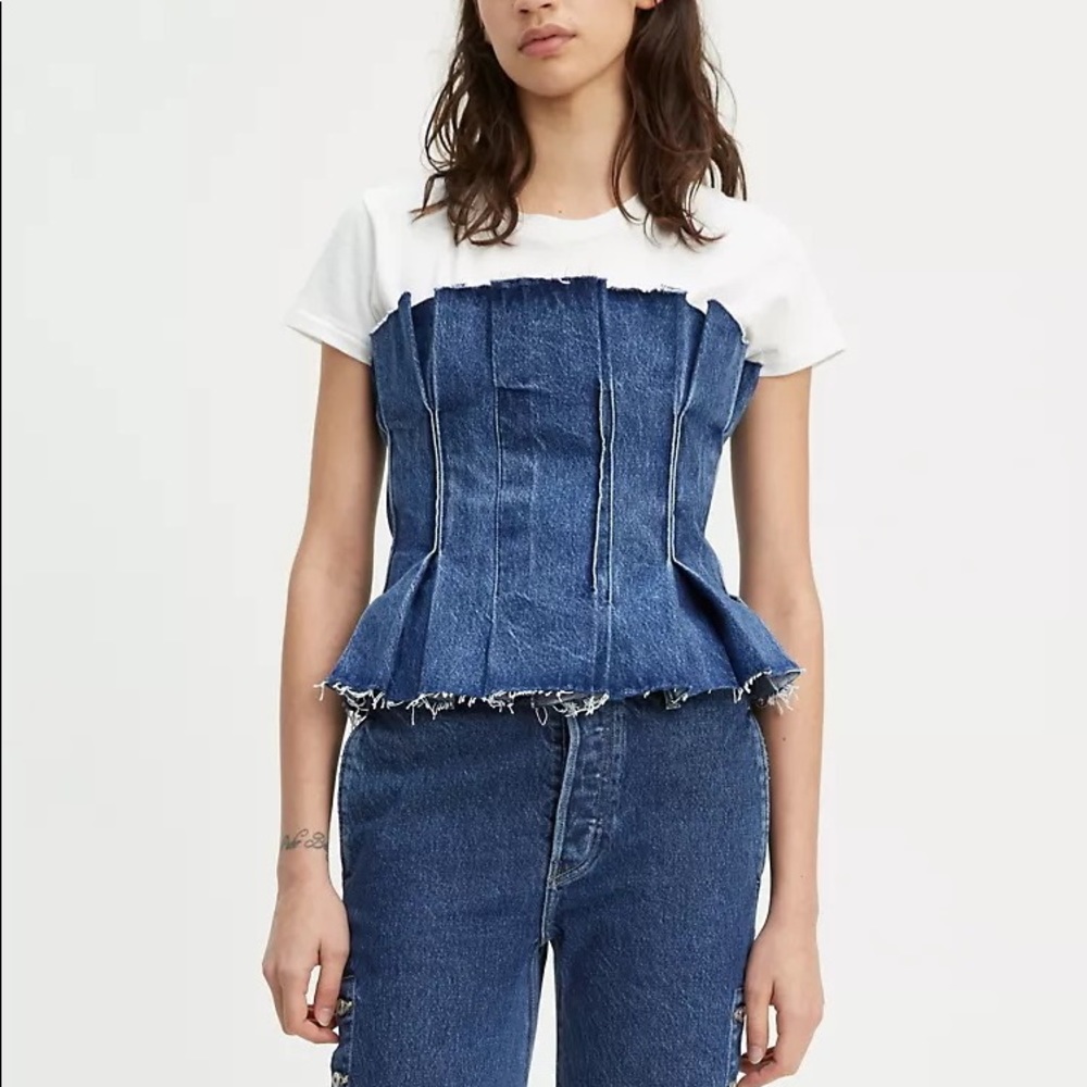 Levi’s made and crafted denim patchwork corset XS